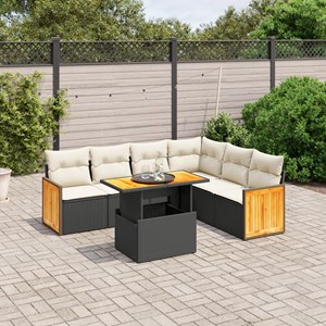 Maison exclusive - salon de jardin 7 pcs avec coussins noir résine tressée