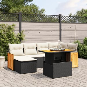 Maison exclusive - salon de jardin 7 pcs avec coussins noir résine tressée