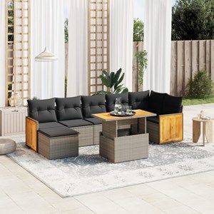 Maison exclusive - salon de jardin 8 pcs avec coussins gris résine tressée