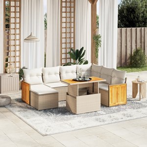 Maison exclusive - salon de jardin avec coussins 8 pcs beige résine tressée