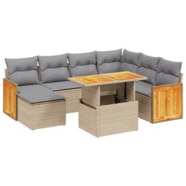 Maison exclusive - salon de jardin avec coussins 8 pcs beige résine tressée