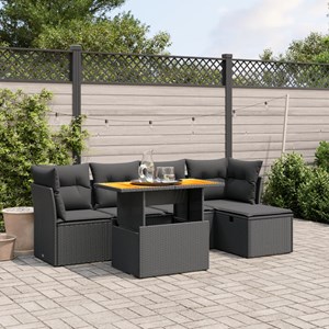 Maison exclusive - salon de jardin 6 pcs avec coussins noir résine tressée