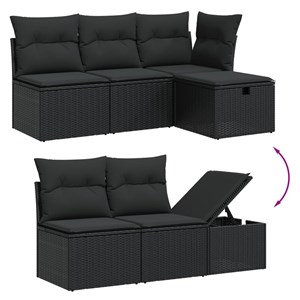 Maison exclusive - salon de jardin 6 pcs avec coussins noir résine tressée
