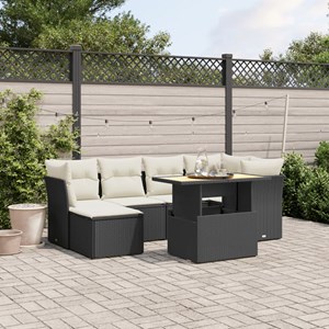 Maison exclusive - salon de jardin 7 pcs avec coussins noir résine tressée