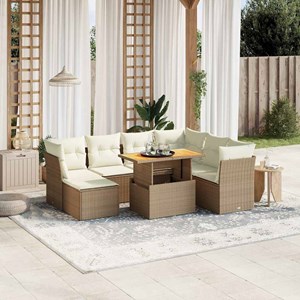 Maison exclusive - salon de jardin avec coussins 8 pcs beige résine tressée