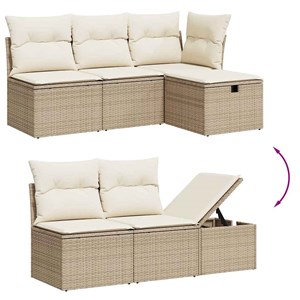 Maison exclusive - salon de jardin avec coussins 8 pcs beige résine tressée
