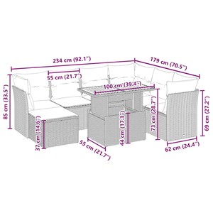 Maison exclusive - salon de jardin avec coussins 8 pcs beige résine tressée