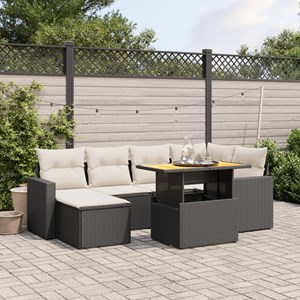 Maison exclusive - salon de jardin 7 pcs avec coussins noir résine tressée