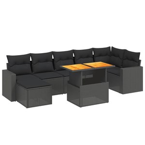 Maison exclusive - salon de jardin 8 pcs avec coussins noir résine tressée