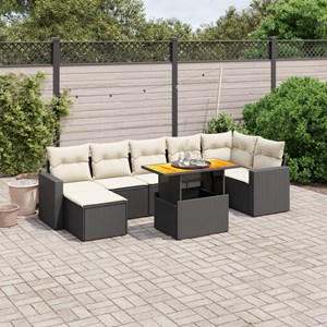 Maison exclusive - salon de jardin 8 pcs avec coussins noir résine tressée