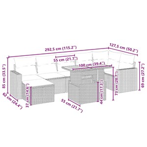 Maison exclusive - salon de jardin avec coussins 8 pcs beige résine tressée