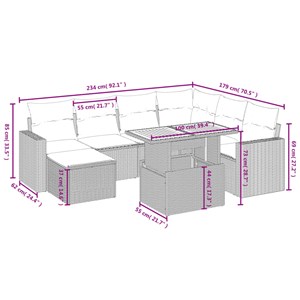 Maison exclusive - salon de jardin 8 pcs avec coussins noir résine tressée