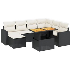 Maison exclusive - salon de jardin 8 pcs avec coussins noir résine tressée