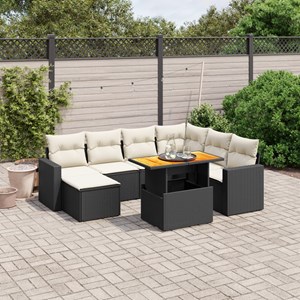 Maison exclusive - salon de jardin 8 pcs avec coussins noir résine tressée