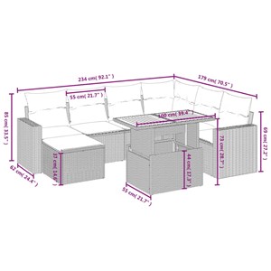 Maison exclusive - salon de jardin 8 pcs avec coussins noir résine tressée