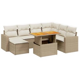 Maison exclusive - salon de jardin avec coussins 8 pcs beige résine tressée