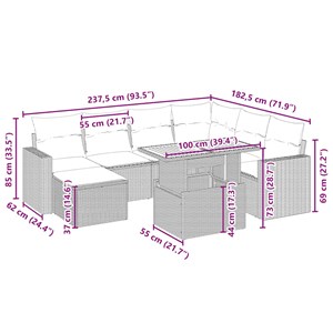 Maison exclusive - salon de jardin avec coussins 8 pcs beige résine tressée