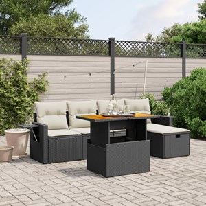 Maison exclusive - salon de jardin 6 pcs avec coussins noir résine tressée