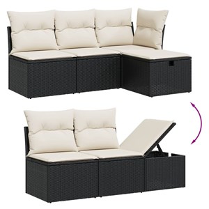 Maison exclusive - salon de jardin 6 pcs avec coussins noir résine tressée