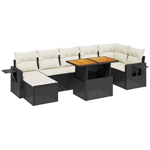 Maison exclusive - salon de jardin 8 pcs avec coussins noir résine tressée