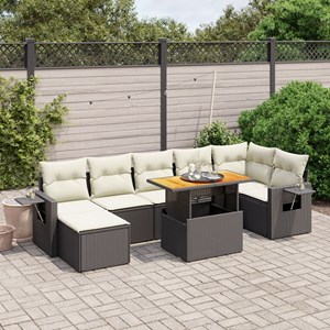 Maison exclusive - salon de jardin 8 pcs avec coussins noir résine tressée