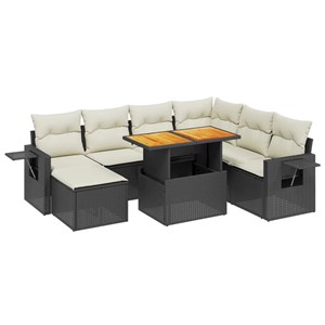 Maison exclusive - salon de jardin 8 pcs avec coussins noir résine tressée