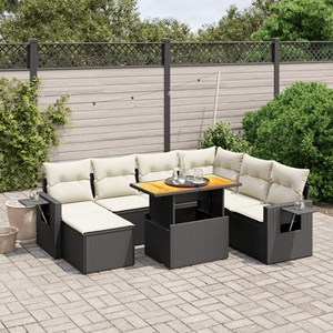 Maison exclusive - salon de jardin 8 pcs avec coussins noir résine tressée