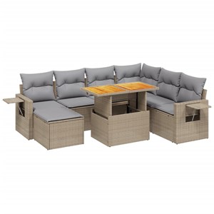 Maison exclusive - salon de jardin avec coussins 8 pcs beige résine tressée