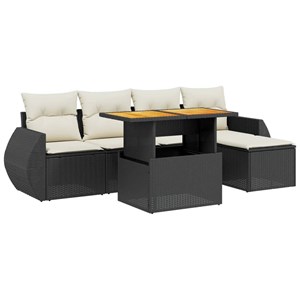 Maison exclusive - salon de jardin 6 pcs avec coussins noir résine tressée