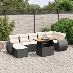 Maison exclusive - salon de jardin 8 pcs avec coussins noir résine tressée