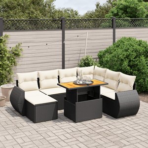 Maison exclusive - salon de jardin 8 pcs avec coussins noir résine tressée
