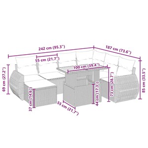 Maison exclusive - salon de jardin avec coussins 8 pcs beige résine tressée