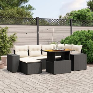 Maison exclusive - salon de jardin 7 pcs avec coussins noir résine tressée