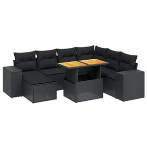 Maison exclusive - salon de jardin 8 pcs avec coussins noir résine tressée