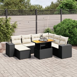 Maison exclusive - salon de jardin 8 pcs avec coussins noir résine tressée