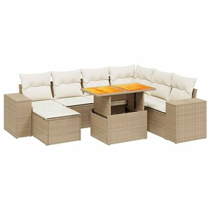 Maison exclusive - salon de jardin avec coussins 8 pcs beige résine tressée