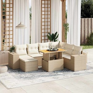 Maison exclusive - salon de jardin avec coussins 8 pcs beige résine tressée