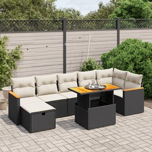Maison exclusive - salon de jardin 8 pcs avec coussins noir résine tressée