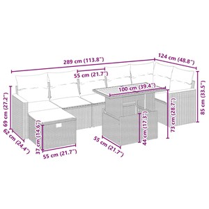 Maison exclusive - salon de jardin avec coussins 8 pcs beige résine tressée