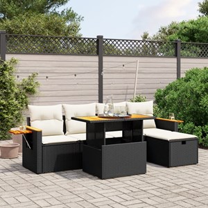 Maison exclusive - salon de jardin 6 pcs avec coussins noir résine tressée