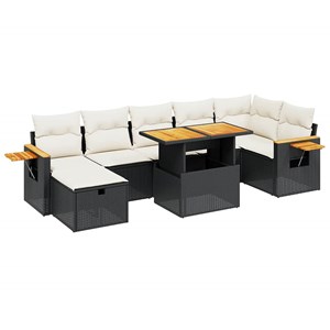 Maison exclusive - salon de jardin 8 pcs avec coussins noir résine tressée