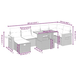 Maison exclusive - salon de jardin 8 pcs avec coussins noir résine tressée