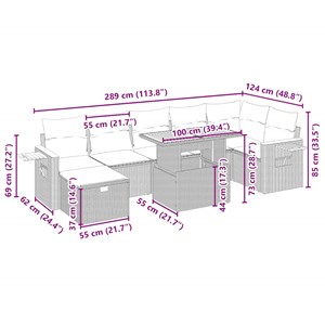 Maison exclusive - salon de jardin avec coussins 8 pcs beige résine tressée