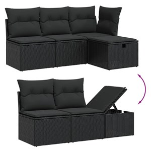 Maison exclusive - salon de jardin 7 pcs avec coussins noir résine tressée