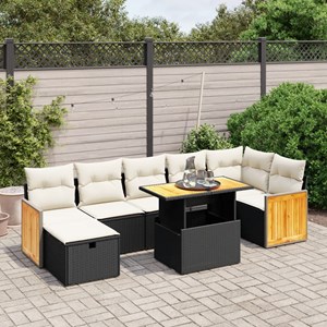 Maison exclusive - salon de jardin 8 pcs avec coussins noir résine tressée