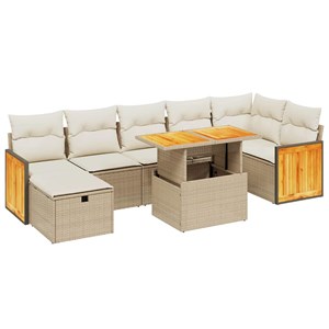 Maison exclusive - salon de jardin avec coussins 8 pcs beige résine tressée