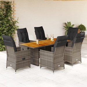 Maison exclusive - ensemble à manger de jardin et coussins 7 pcs gris rotin