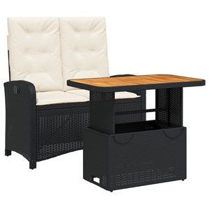 Maison exclusive - ensemble à manger de jardin coussins 2pcs noir résine tressée