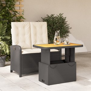 Maison exclusive - ensemble à manger de jardin coussins 2pcs noir résine tressée