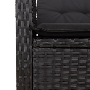 Maison exclusive - ensemble à manger de jardin avec coussins 3 pcs noir